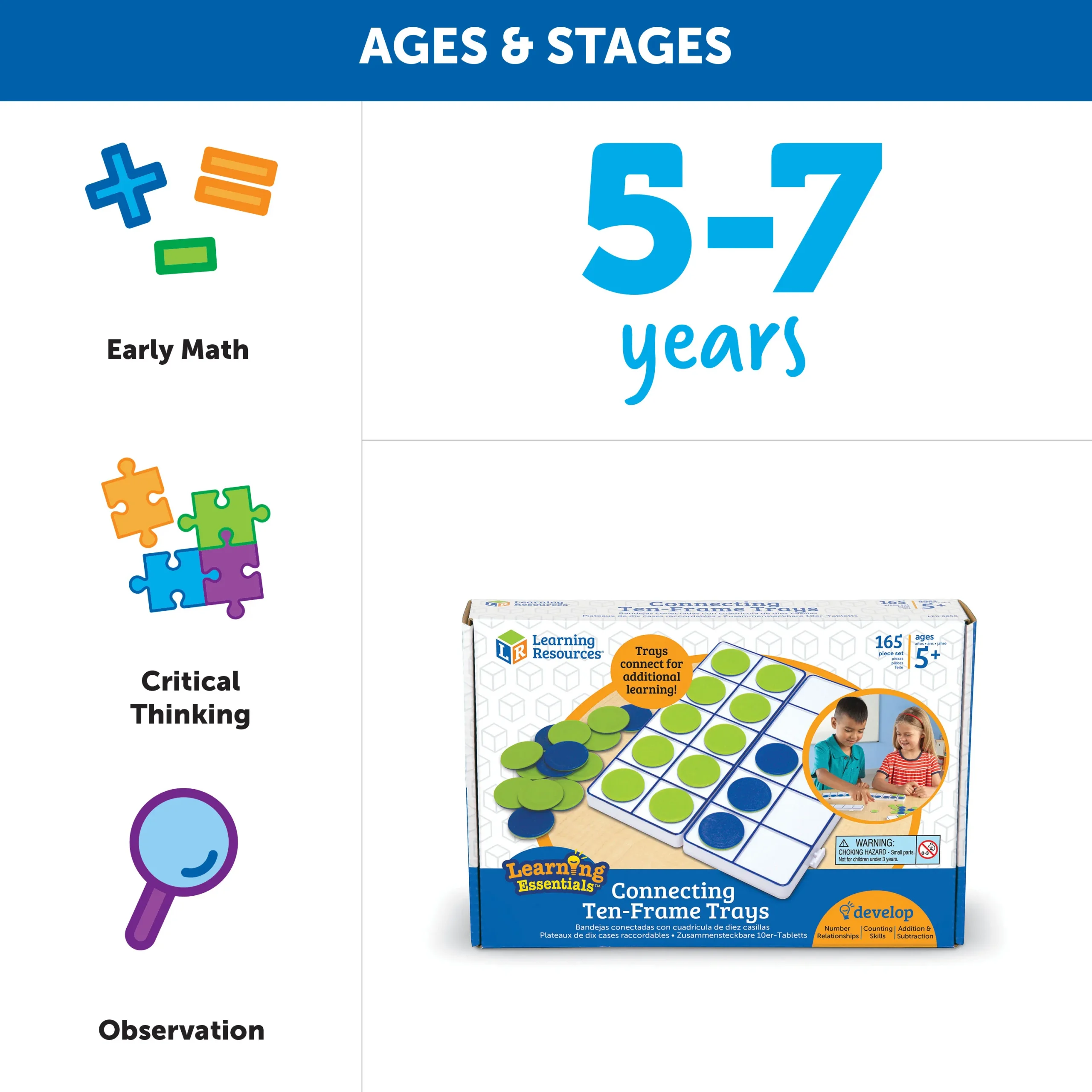 Learning Resources Puzzle Connecting Ten-Frame Trays - Image 6