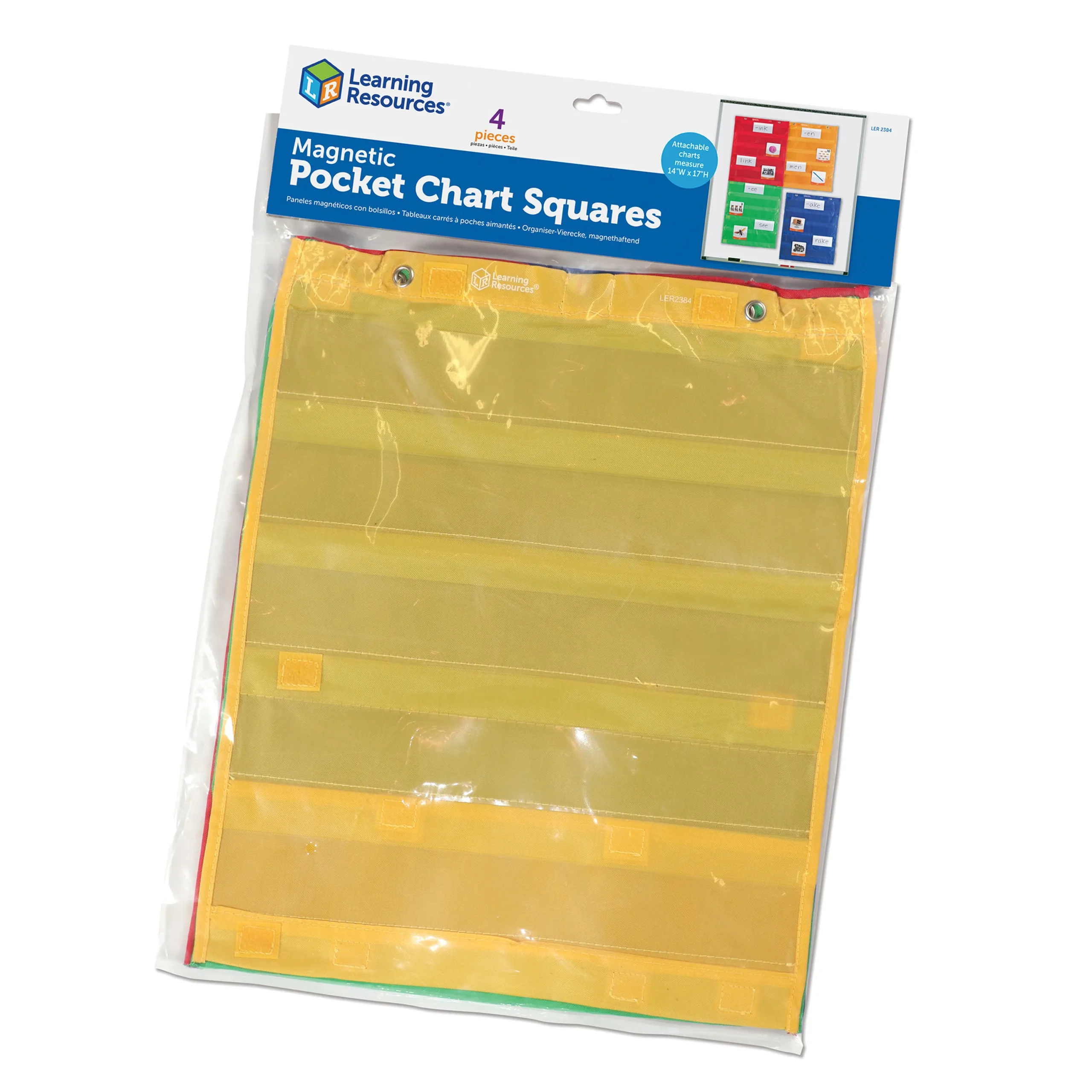 Learning Resources Puzzle Magnetic Pocket Chart Squares, Set of 4