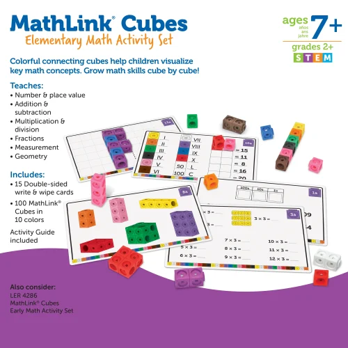 Alternative view of Learning Resources Puzzle MathLink® Cubes Elementary Math Activity Set