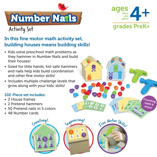Alternative view of Number Nails Activity Set