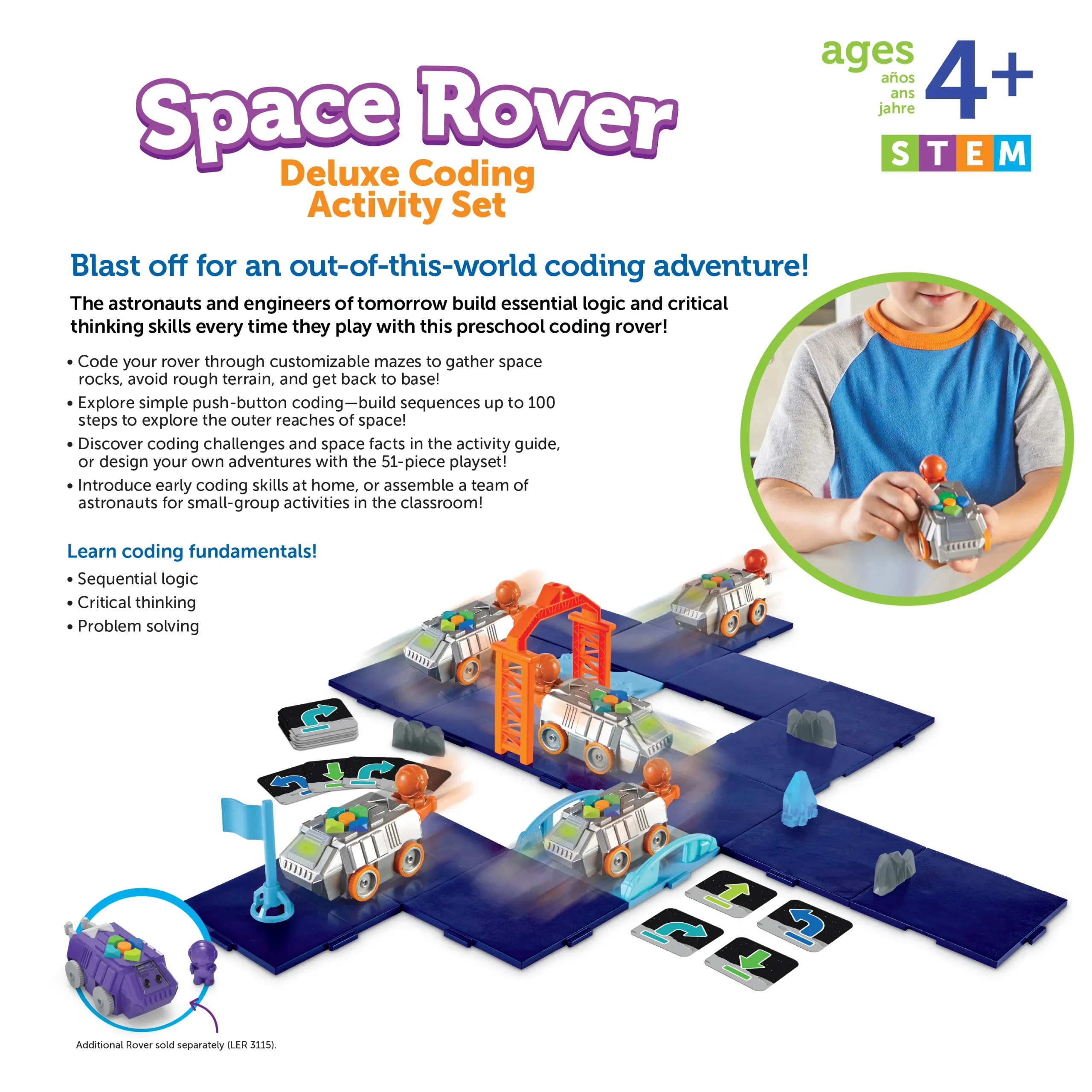 Learning Resources Puzzle Space Rover Deluxe Coding Activity Set - Image 7