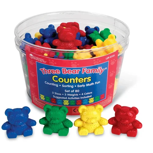 Learning Resources Puzzle Three Bear Family® Counters, Set of 80