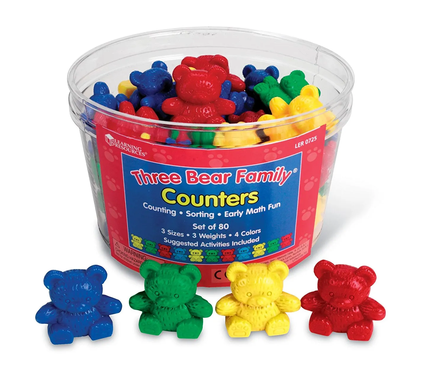 Learning Resources Puzzle Three Bear Family® Counters, Set of 80