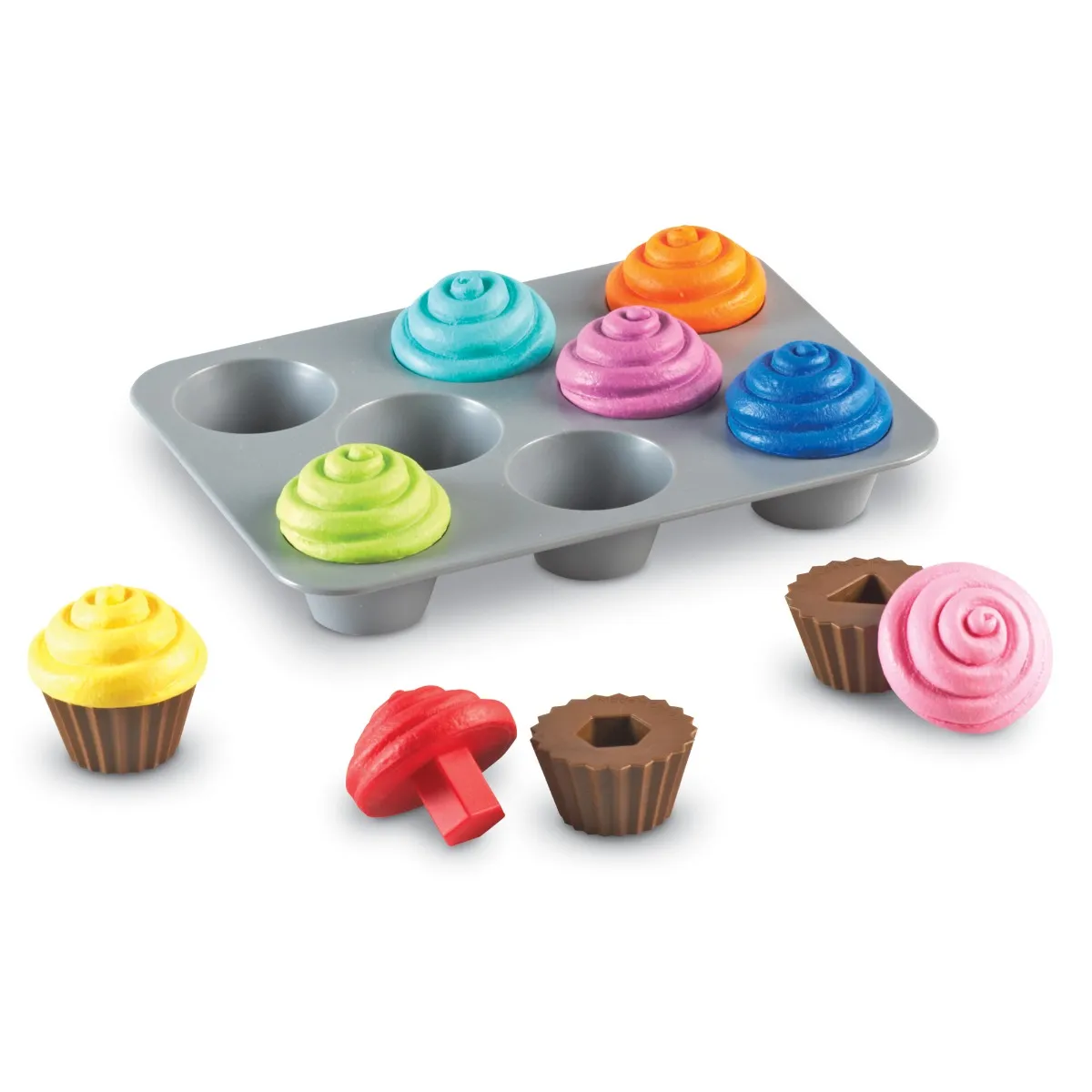 Learning Resources Puzzle Smart Snacks® Shape Sorting Cupcakes - Image 4