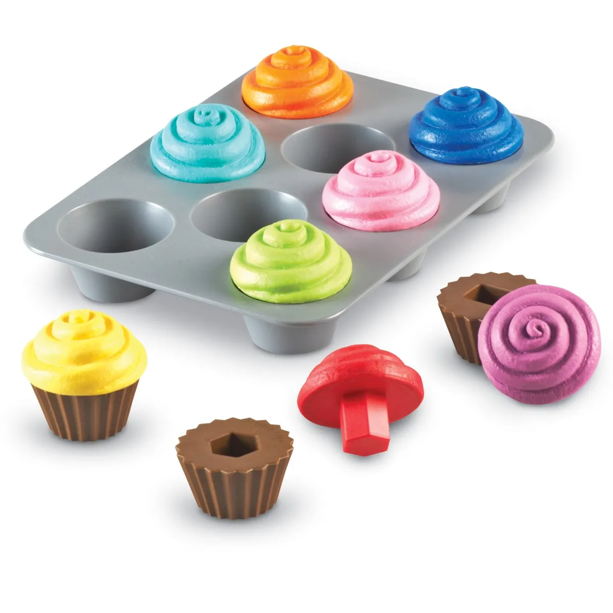 Learning Resources Puzzle Smart Snacks® Shape Sorting Cupcakes - Image 5