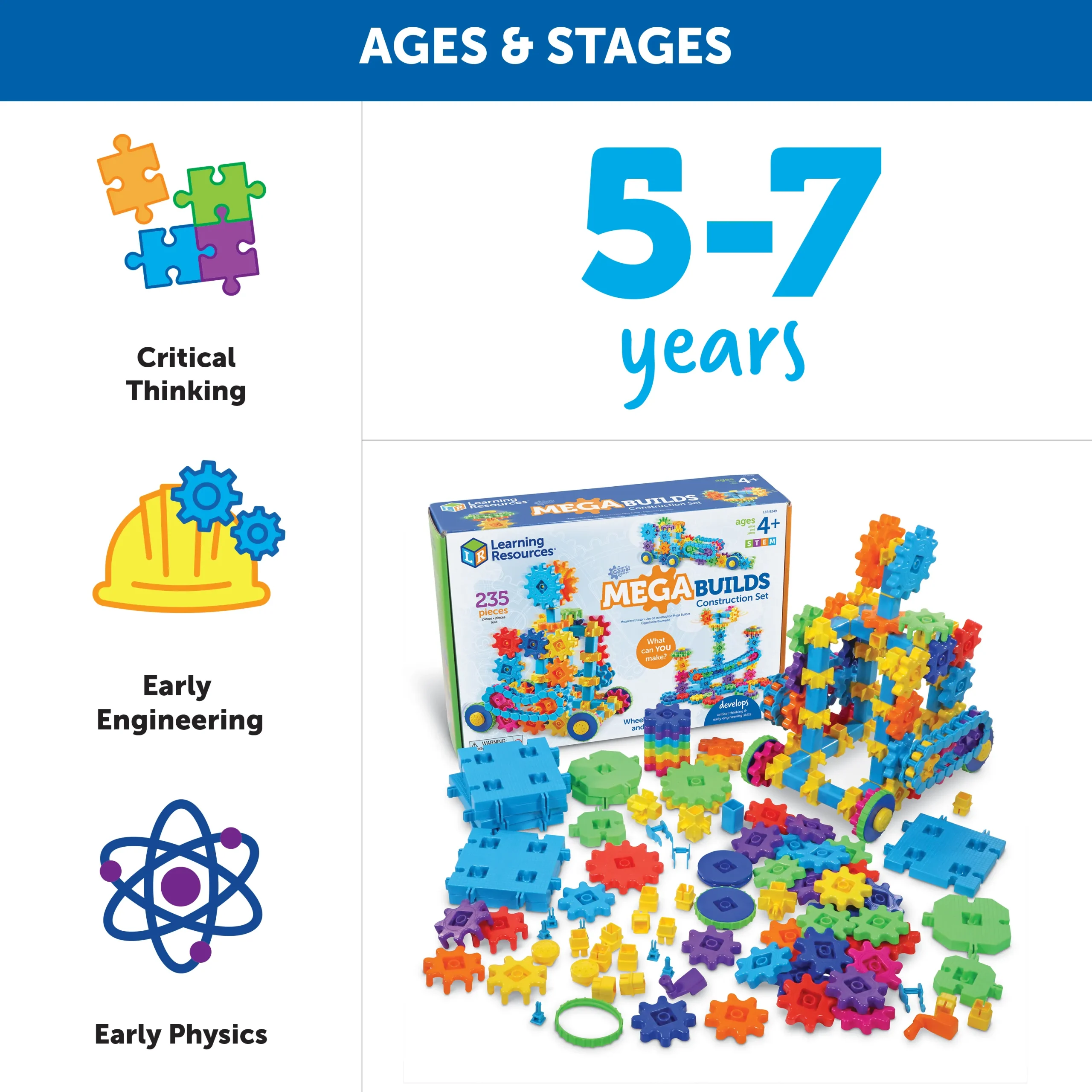 Learning Resources Puzzle Gears! Gears! Gears!® Mega Builds - Image 6