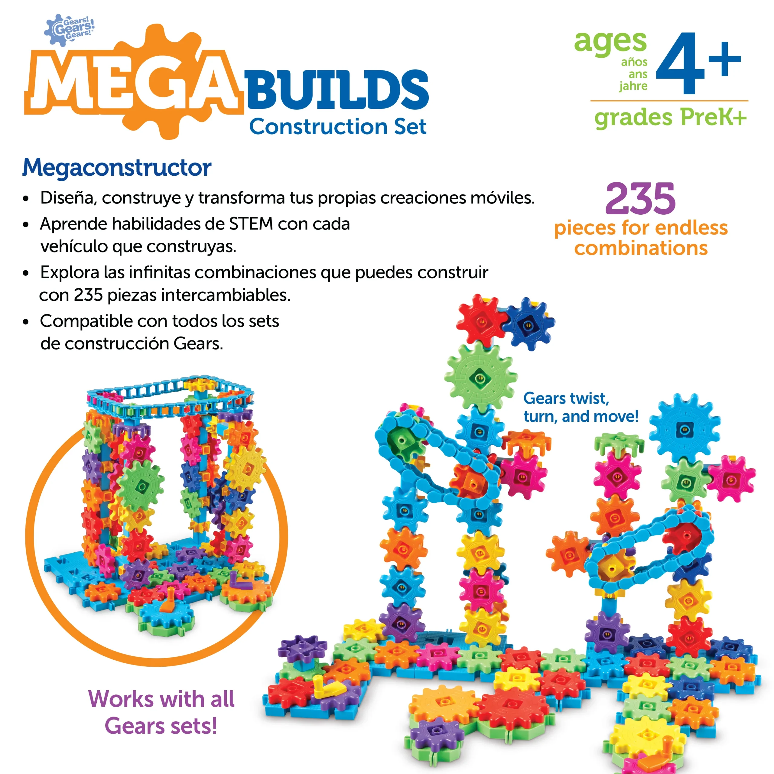 Learning Resources Puzzle Gears! Gears! Gears!® Mega Builds - Image 7