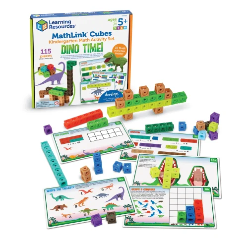 Learning Resources Puzzle MathLink® Cubes Kindergarten Math Activity Set: Dino Time!