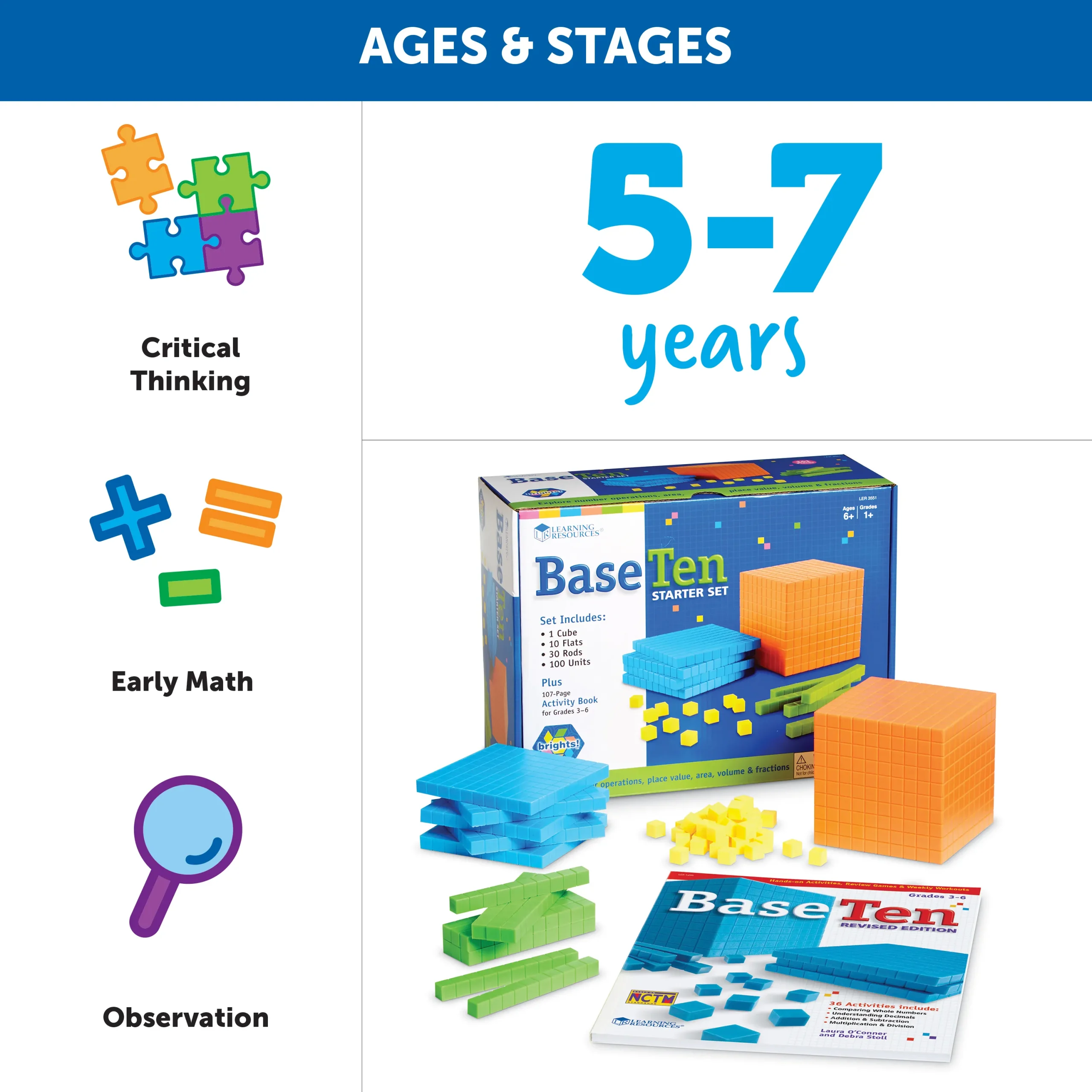 Learning Resources Puzzle Brights!® Base Ten Starter Set - Image 6