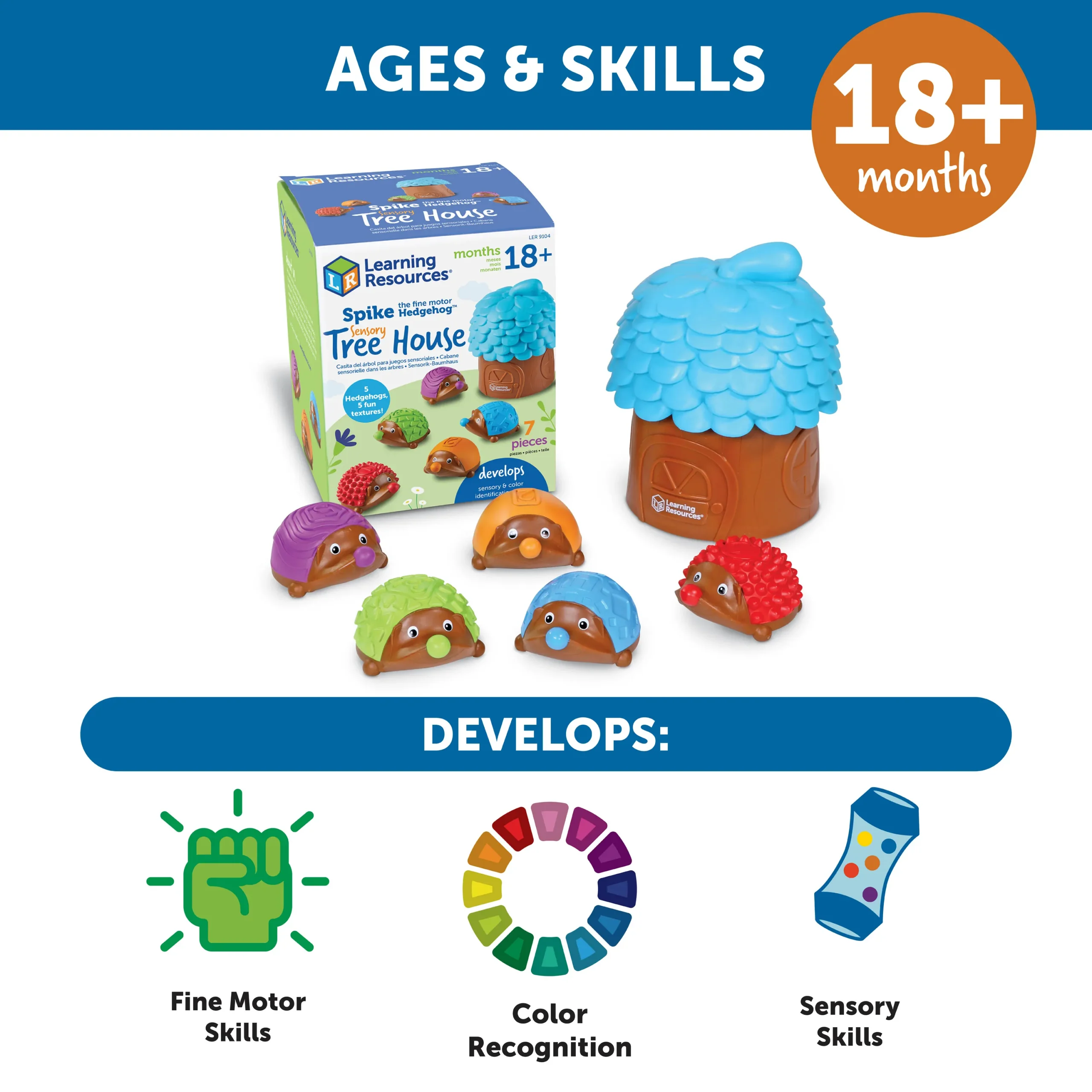 Learning Resources Puzzle Spike the Fine Motor Hedgehog® Sensory Tree House - Image 6