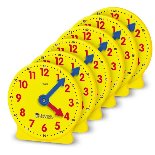 Learning Resources Puzzle Big Time™ Geared Mini-Clocks, Set of 6