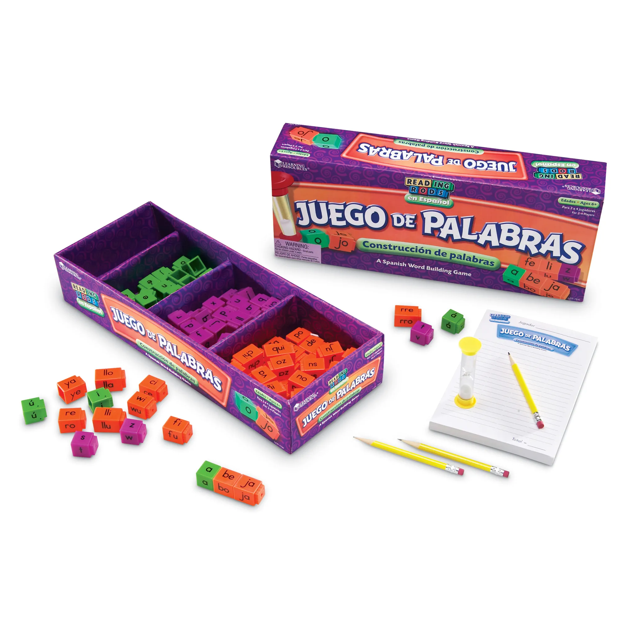 Learning Resources Puzzle Juego de Palabras Spanish Reading Rods Word Game