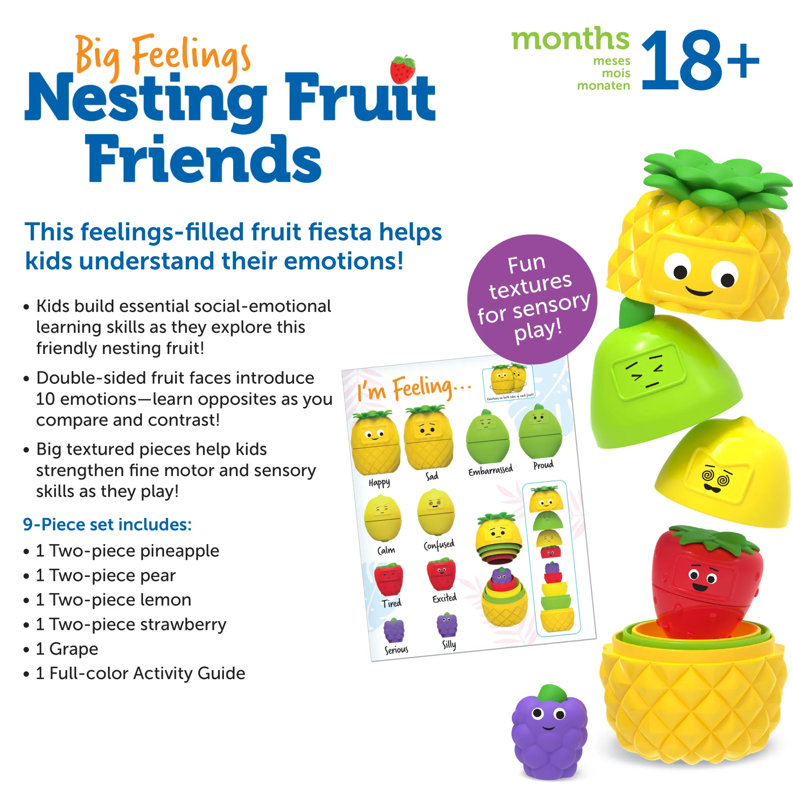 Learning Resources Puzzle Big Feelings Nesting Fruit Friends - Image 6