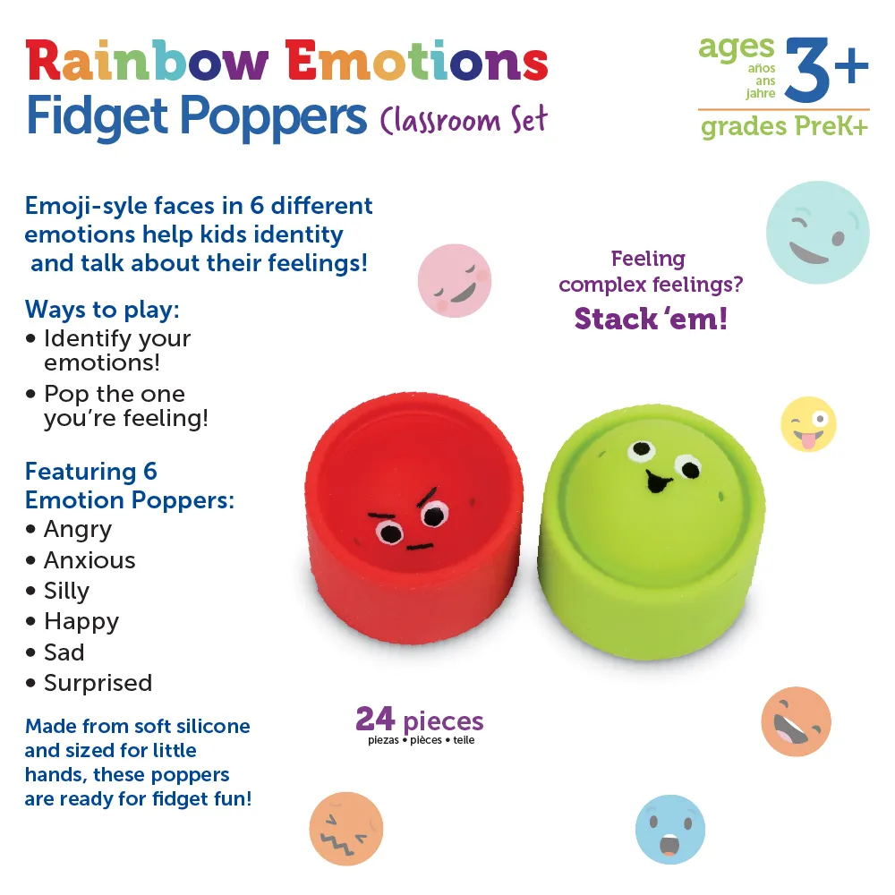 Rainbow Emotion Fidget Poppers Classroom Set - Image 7