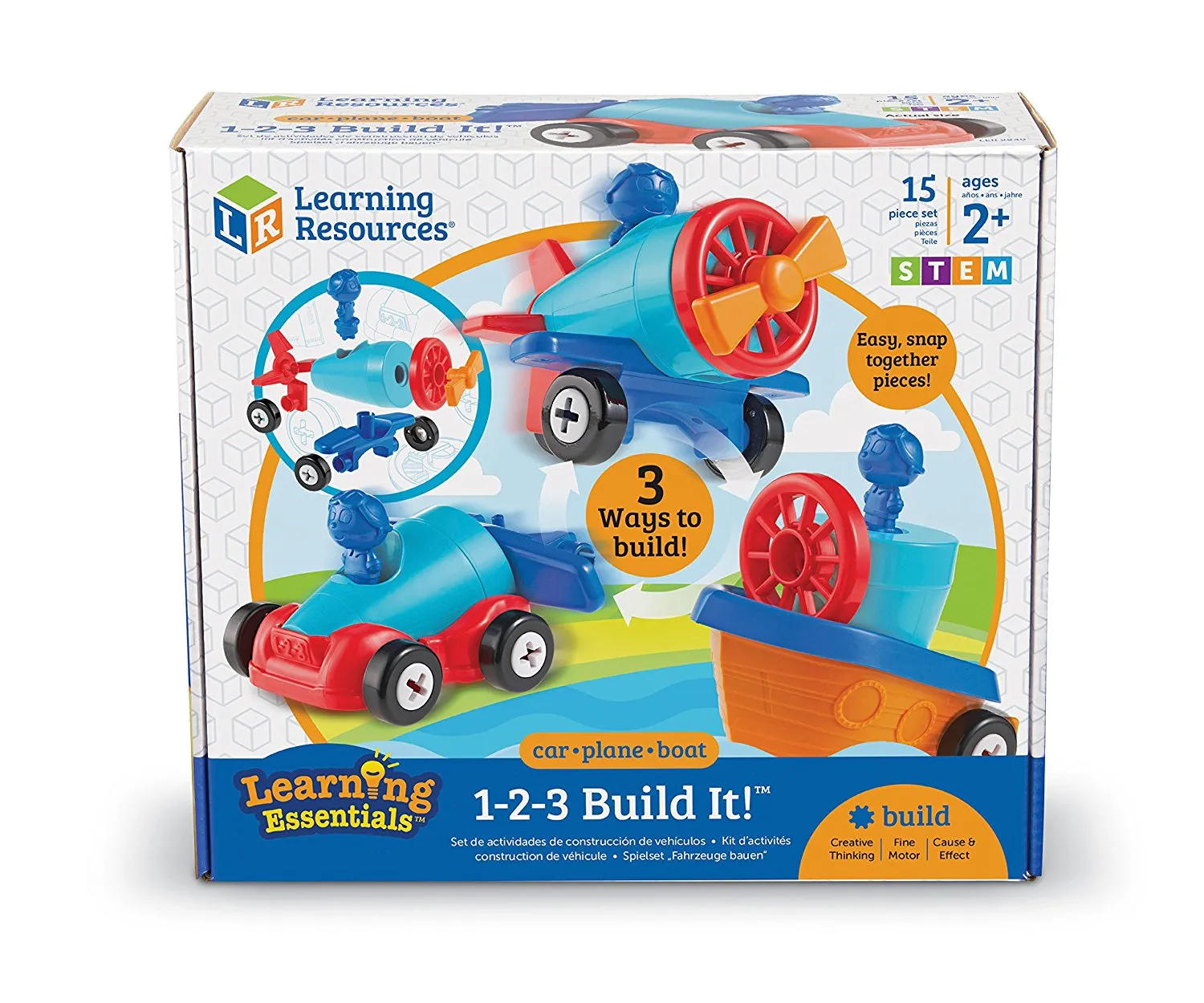 Learning Resources Puzzle 1-2-3 Build It!™ Car-Plane-Boat - Image 7