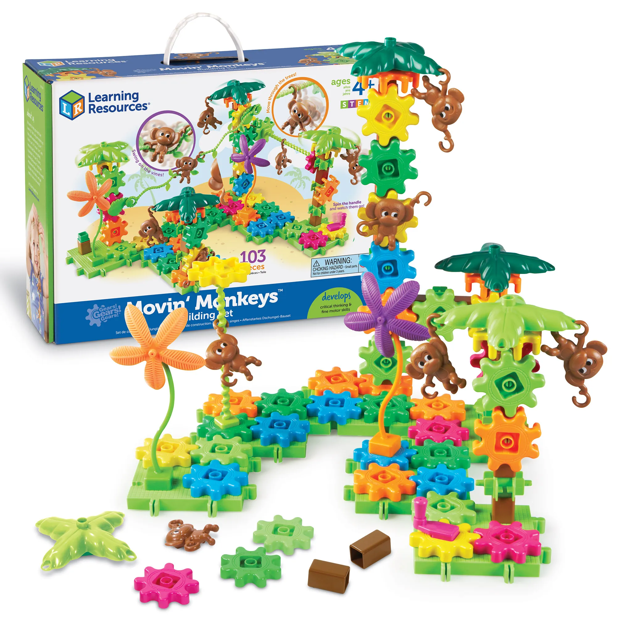 Learning Resources Puzzle Gears! Gears! Gears!® Movin' Monkeys™ Building Set