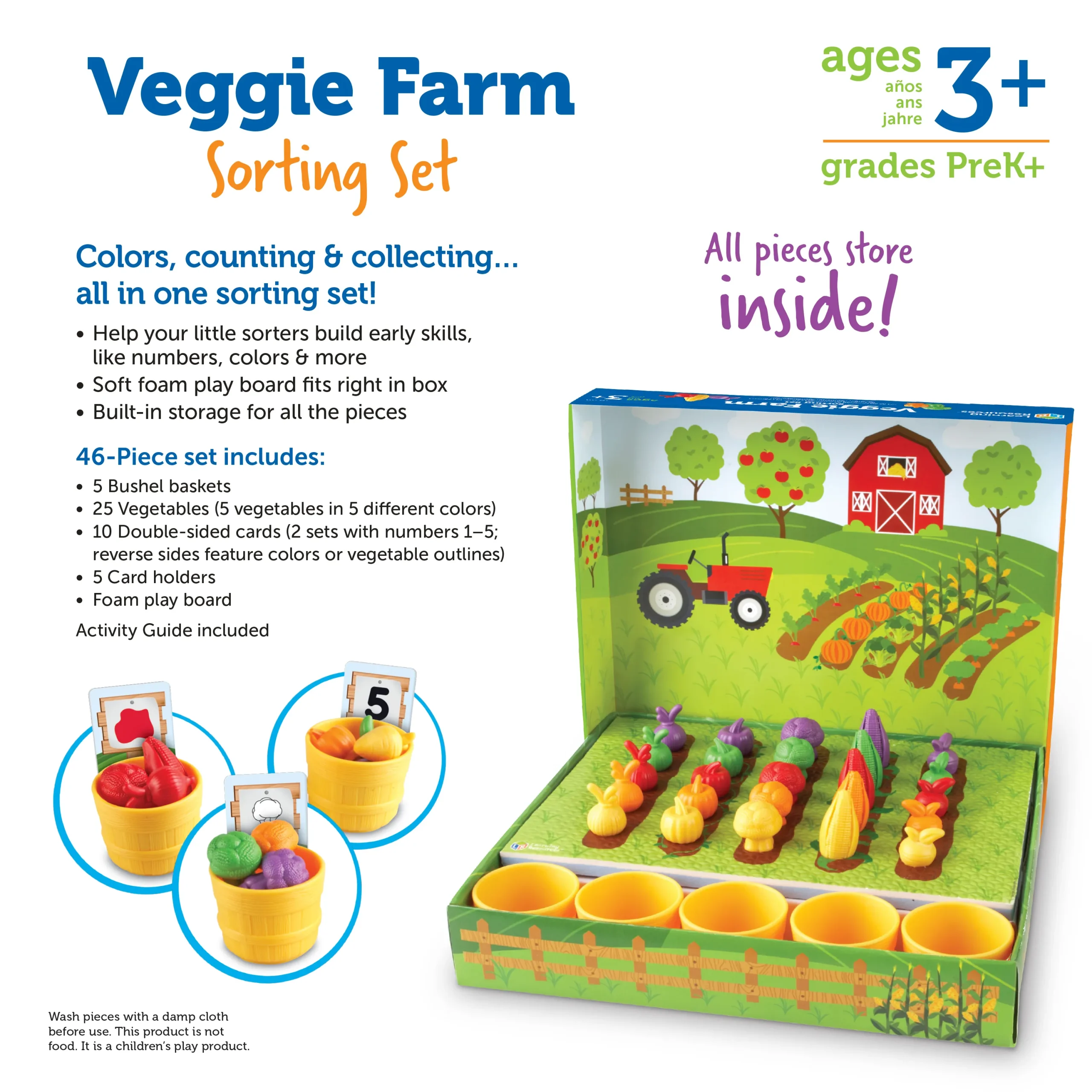 Learning Resources Puzzle Veggie Farm Sorting Set - Image 7