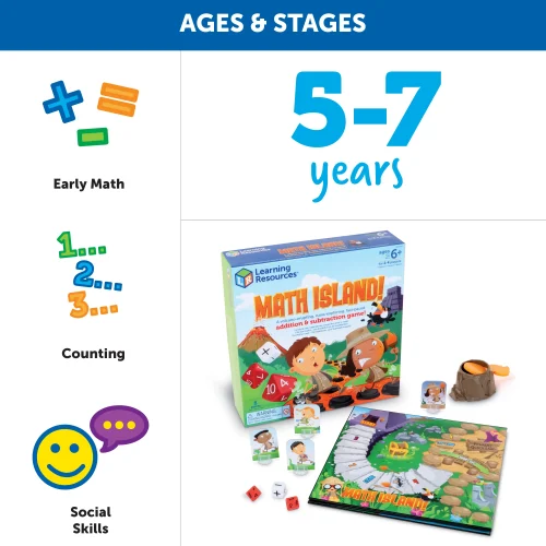 Alternative view of Learning Resources Puzzle Math Island! Addition & Subtraction Game