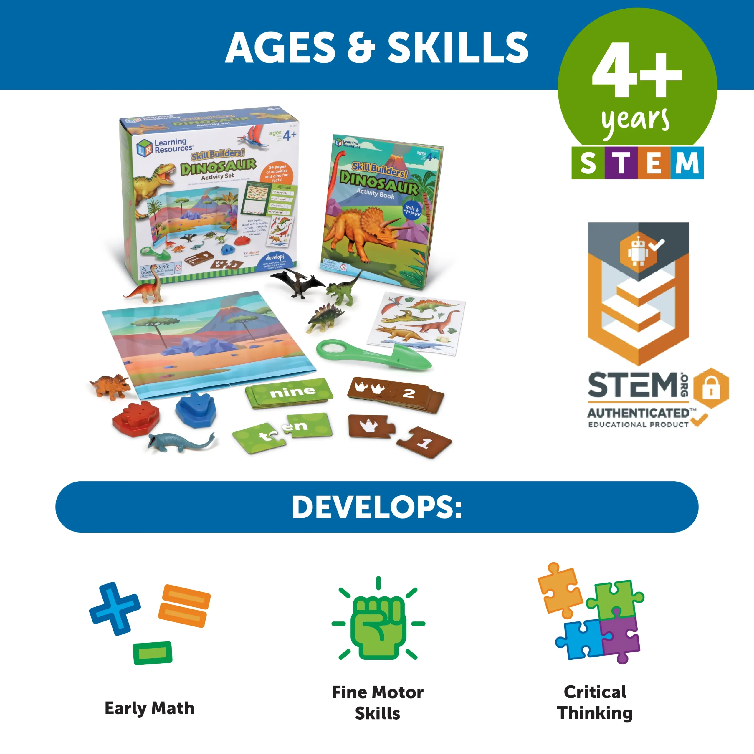 Learning Resources Puzzle Skill Builders! Dinosaur Activity Set - Image 7