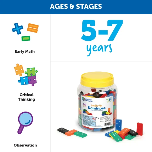 Alternative view of Learning Resources Puzzle Double-Six Wooden Dominoes