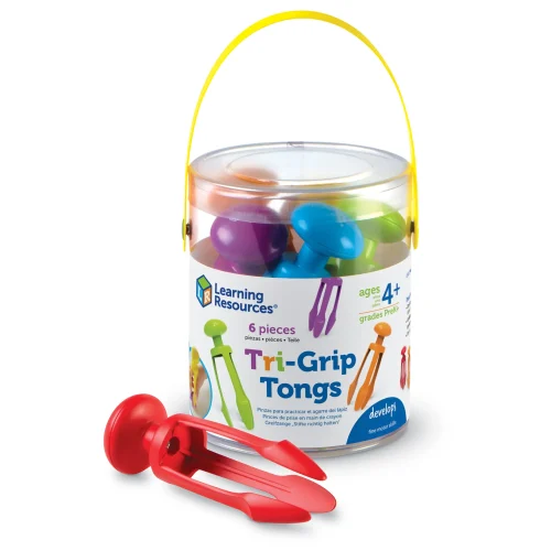 Learning Resources Puzzle Tri-Grip Tongs, Set of 6
