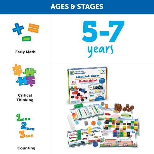 Alternative view of Learning Resources Puzzle MathLink® Cubes Kindergarten Math Activity Set: Mathmobiles!