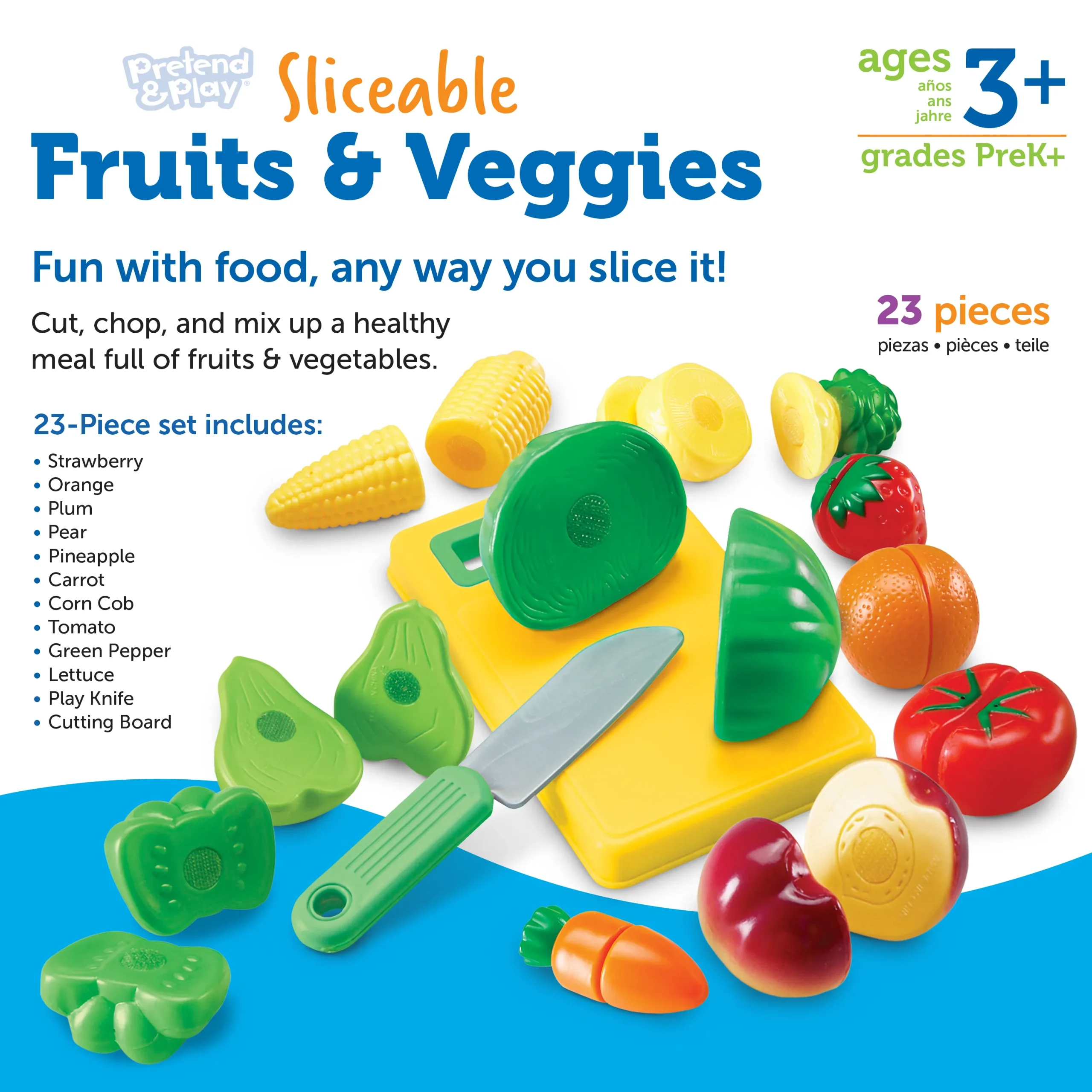 Learning Resources Puzzle Pretend & Play Sliceable Fruits & Veggies - Image 2
