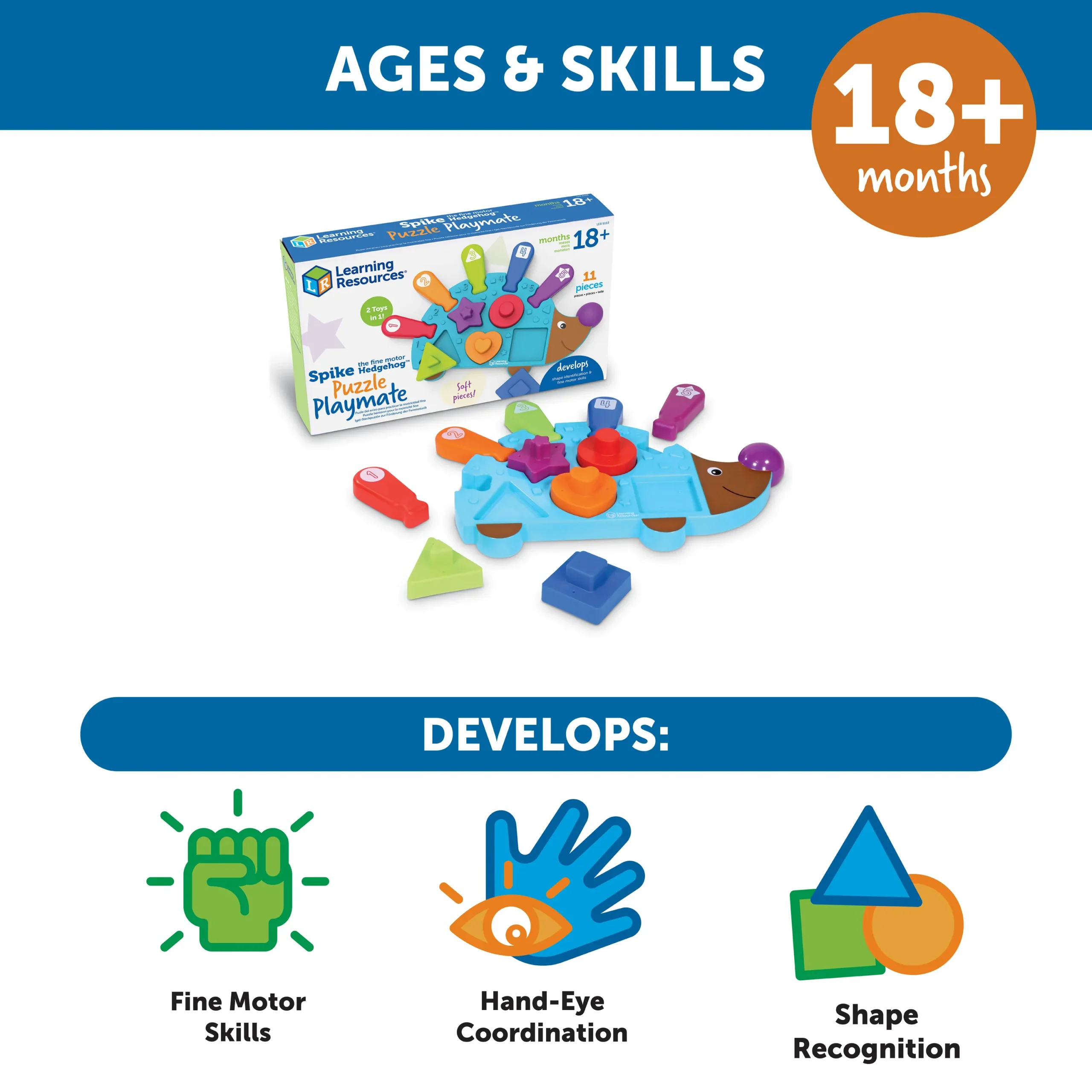 Learning Resources Puzzle Spike the Fine Motor Hedgehog® Puzzle Playmate - Image 6