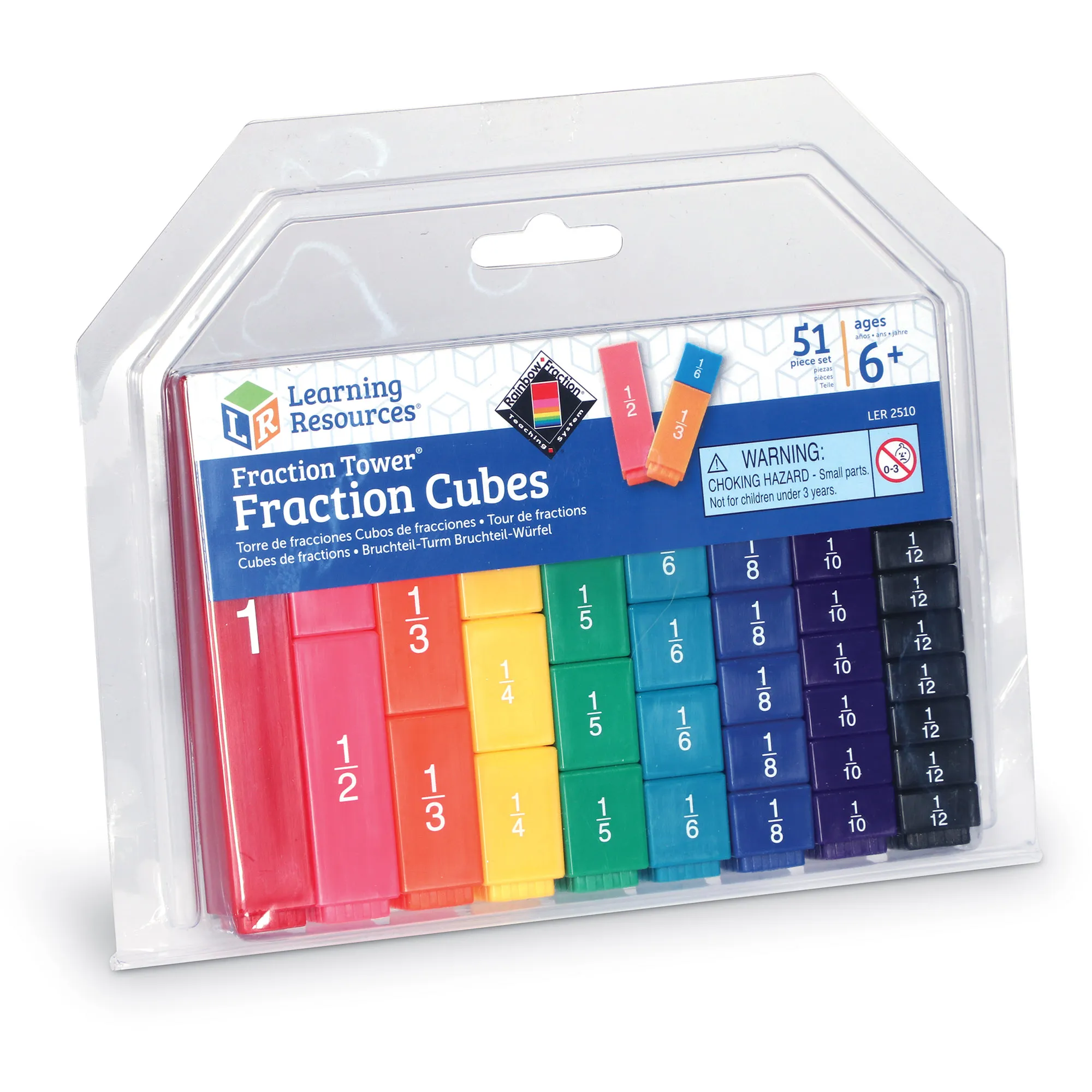 Learning Resources Puzzle Fraction Tower® Fraction Cubes - Image 6