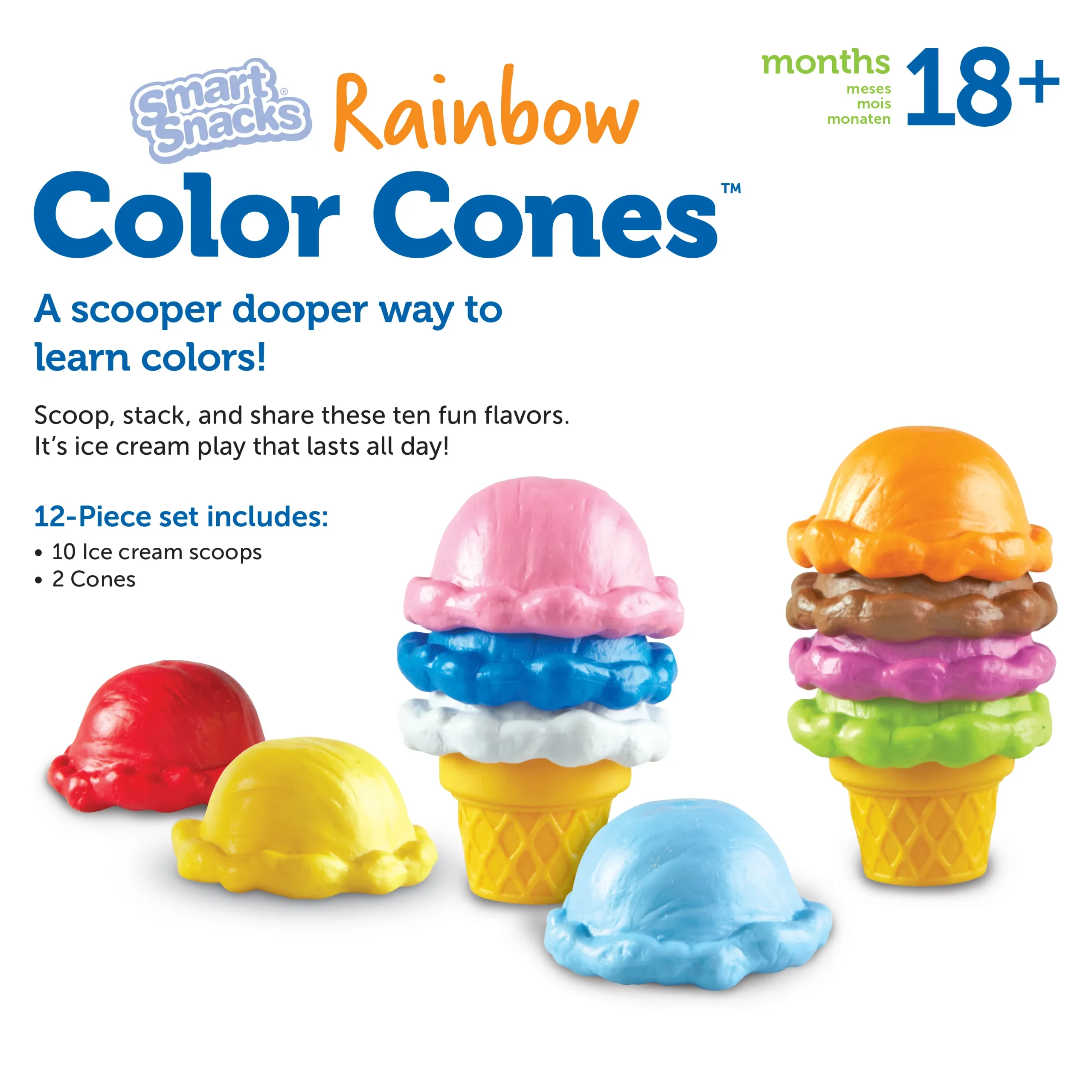 Learning Resources Puzzle Smart Snacks® Rainbow Color Cones - Image 6