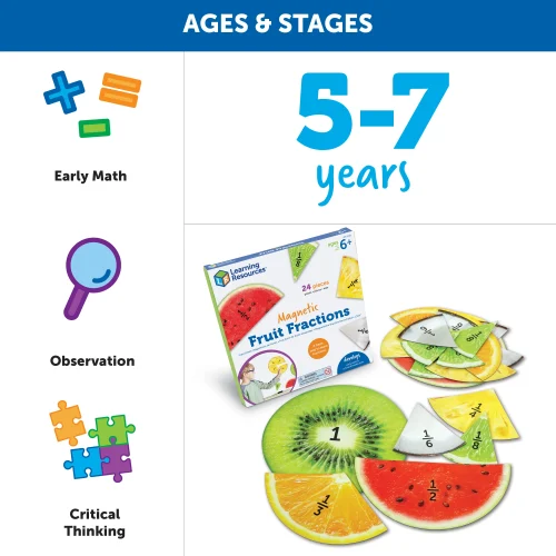 Alternative view of Learning Resources Puzzle Magnetic Fruit Fractions