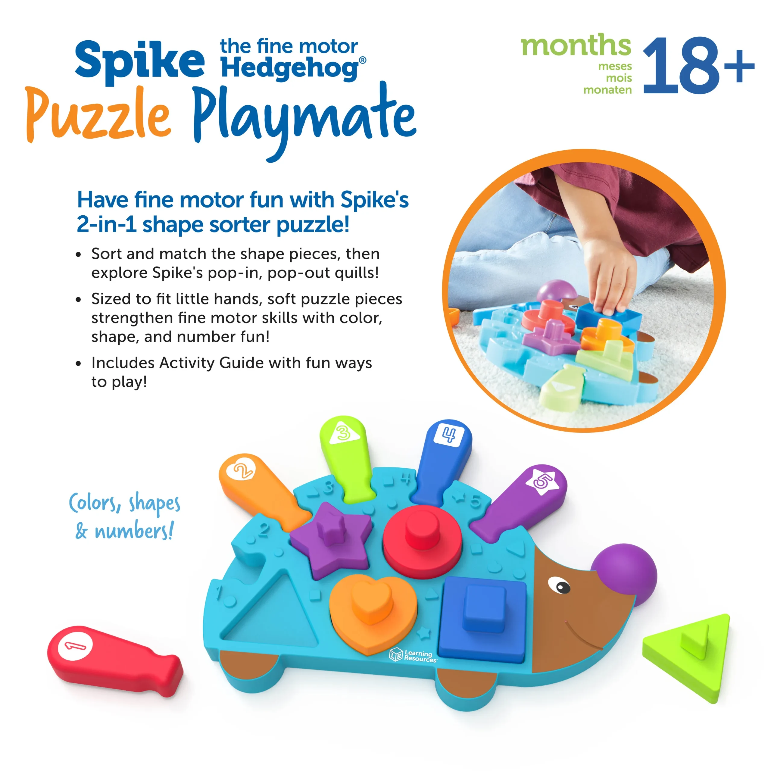 Learning Resources Puzzle Spike the Fine Motor Hedgehog® Puzzle Playmate - Image 7