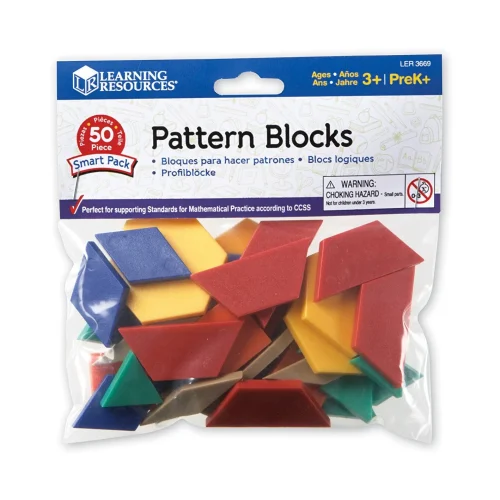 Learning Resources Puzzle Pattern Blocks Smart Pack, Set of 50