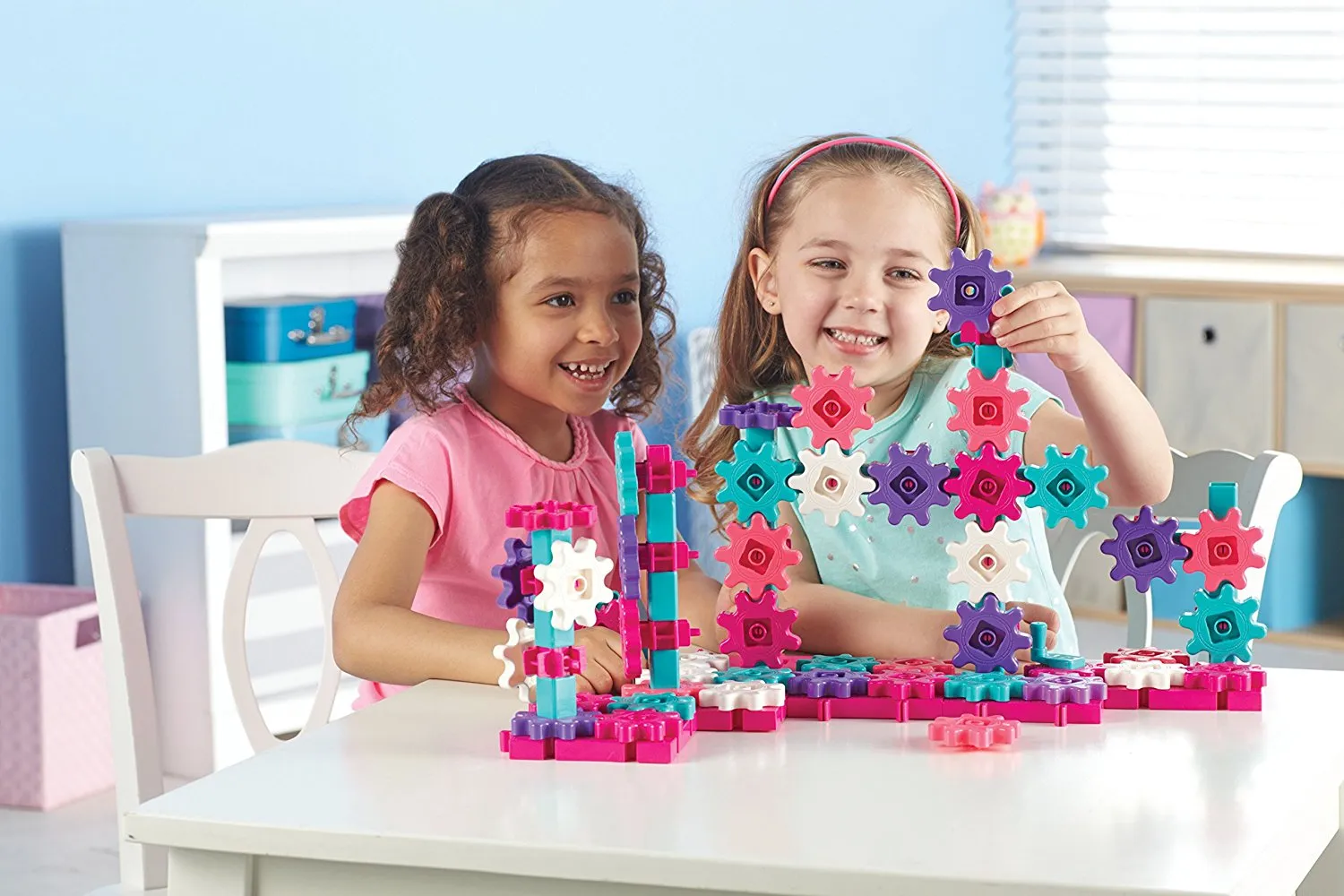 Learning Resources Puzzle Gears! Gears! Gears!® Deluxe Building Set - Pink - Image 6