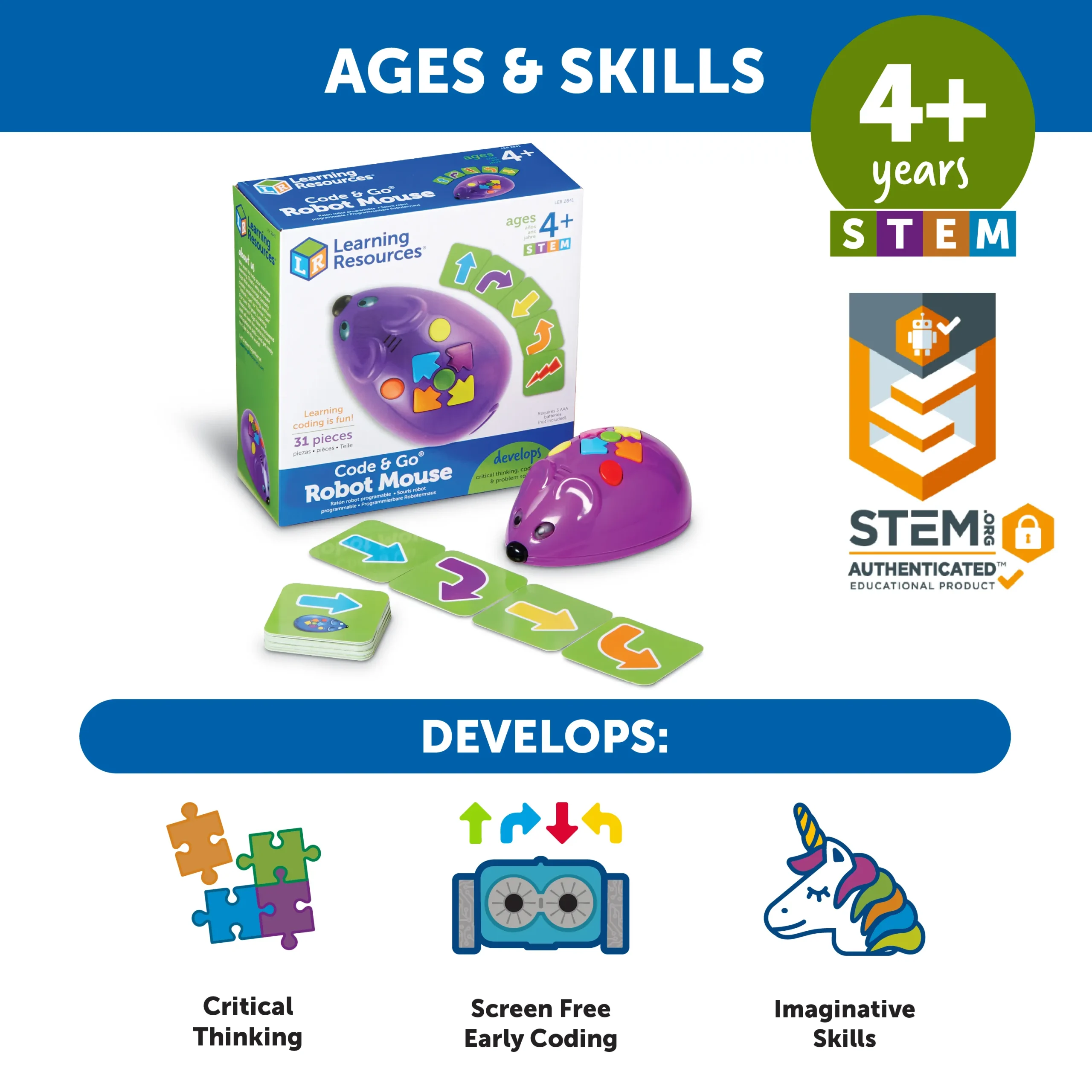 Learning Resources Puzzle Code & Go® Robot Mouse - Image 2