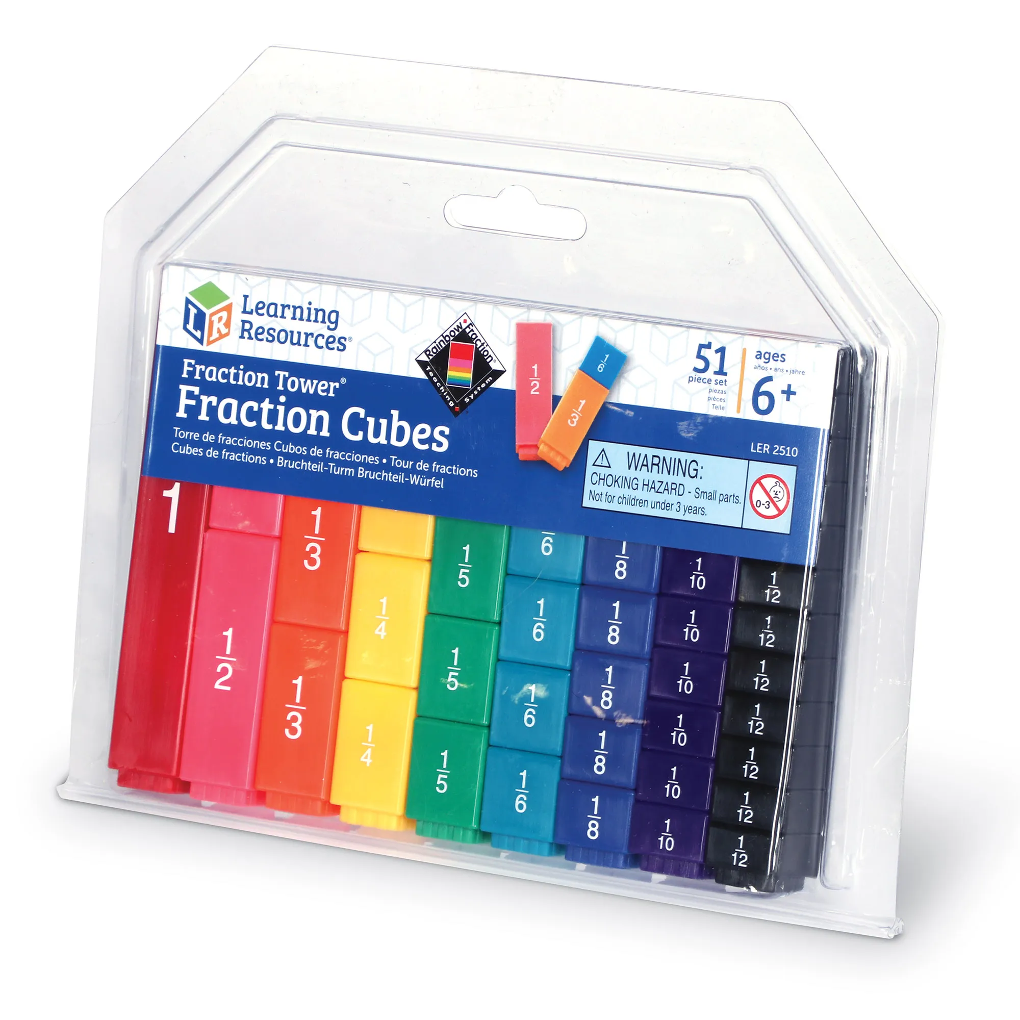 Learning Resources Puzzle Fraction Tower® Fraction Cubes - Image 7