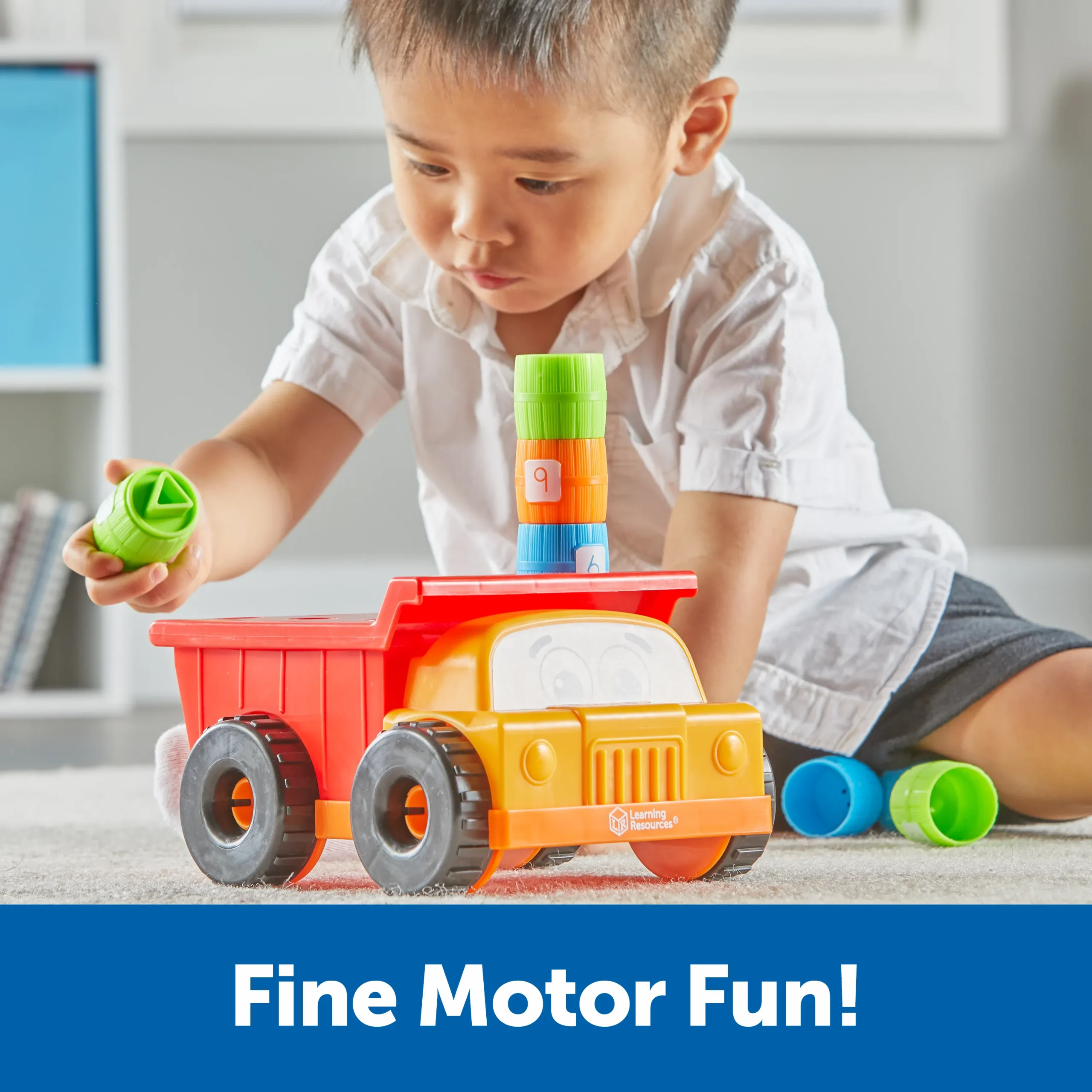 Learning Resources Puzzle Tony the Peg Stacker Dump Truck - Image 3