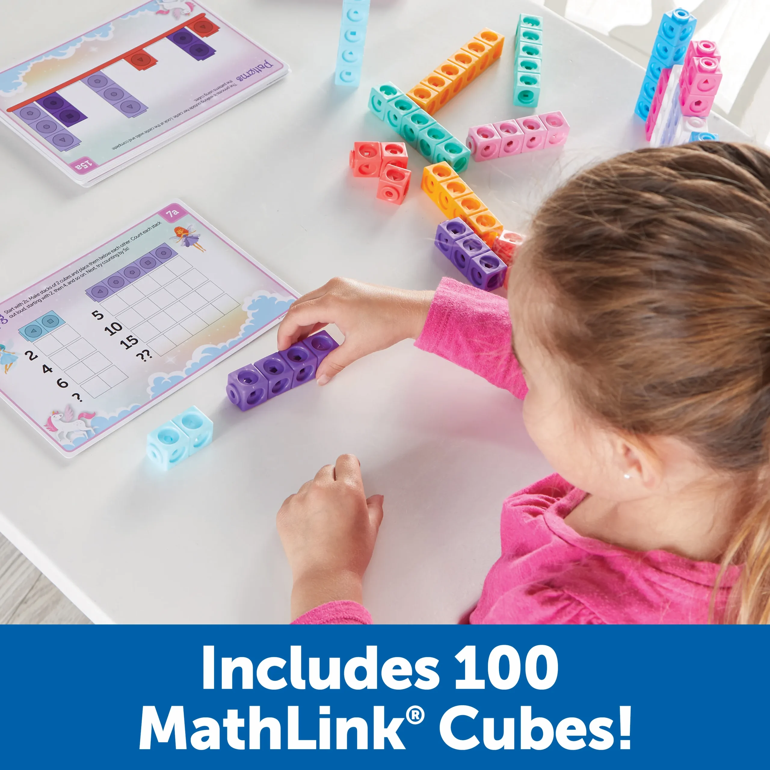 Learning Resources Puzzle MathLink® Cubes Kindergarten Math Activity Set: Fantasticals! - Image 5