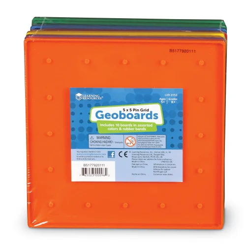 Alternative view of Learning Resources Puzzle Geoboards, 5 x 5 Pin, Set of 10