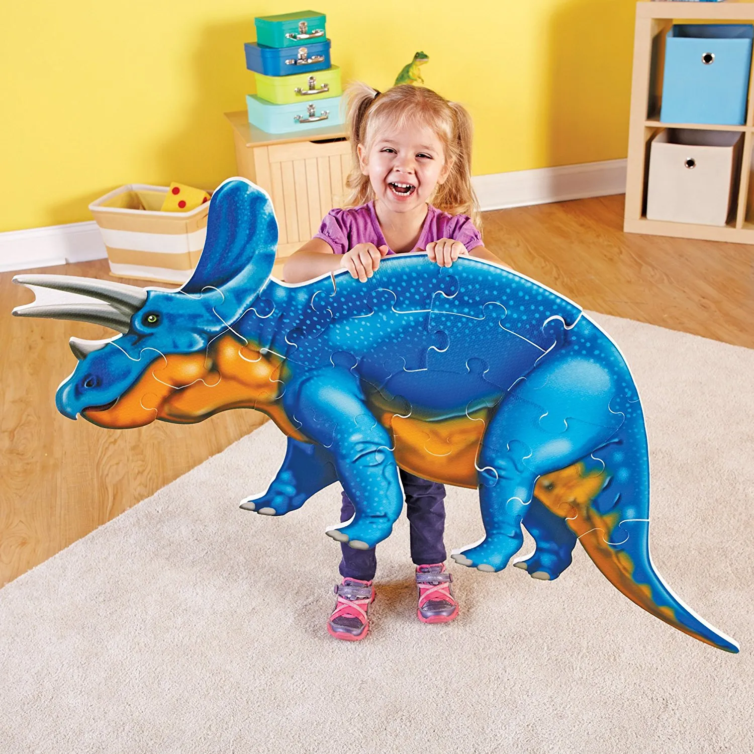 Learning Resources Puzzle Jumbo Dinosaur Floor Puzzle Triceratops - Image 4
