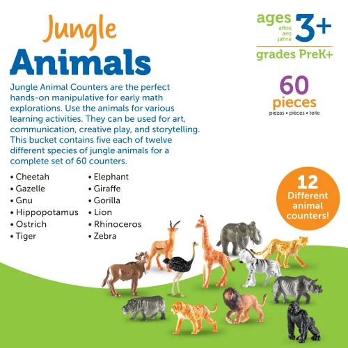 Alternative view of Learning Resources Puzzle Jungle Animal Counters, Set of 60