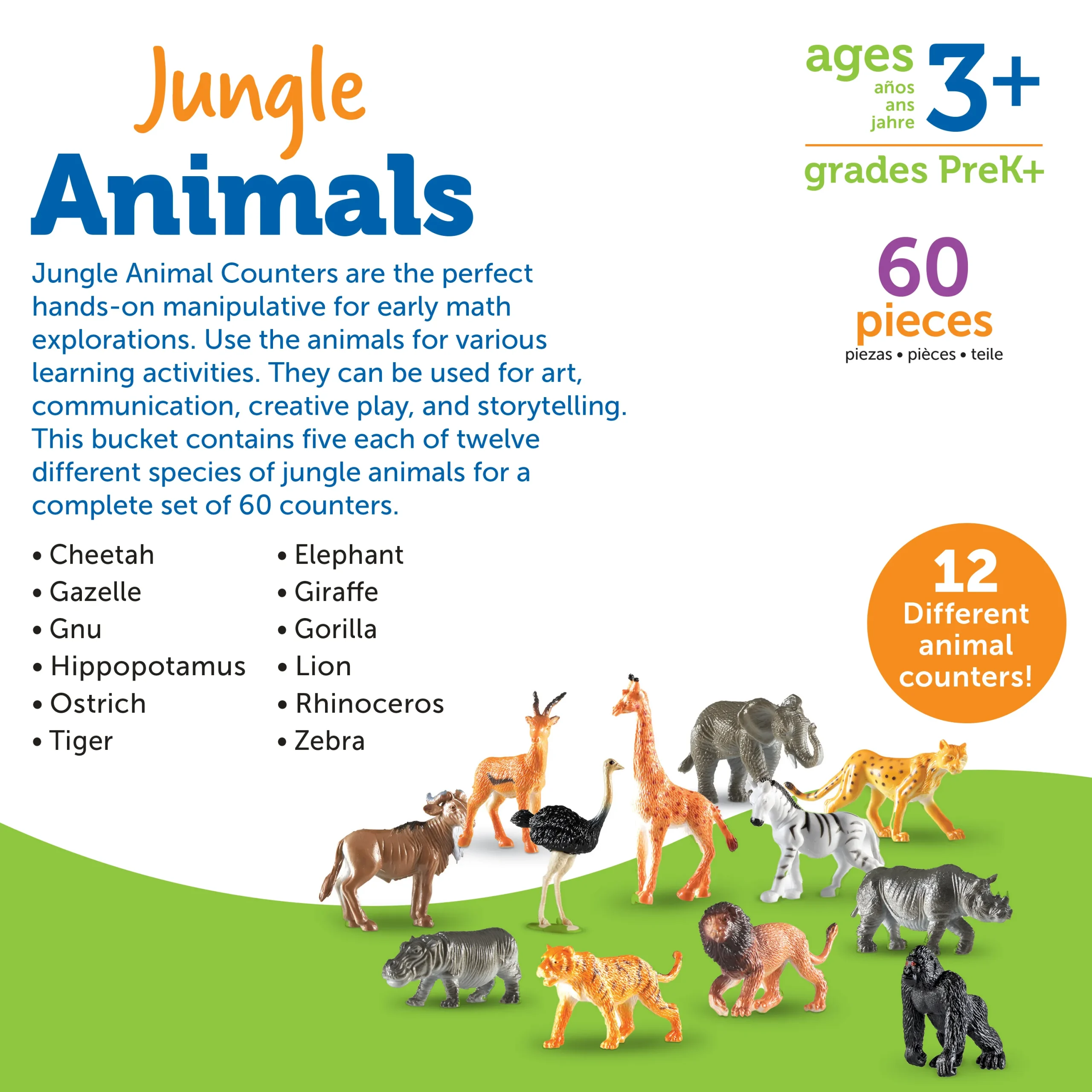 Learning Resources Puzzle Jungle Animal Counters, Set of 60 - Image 2