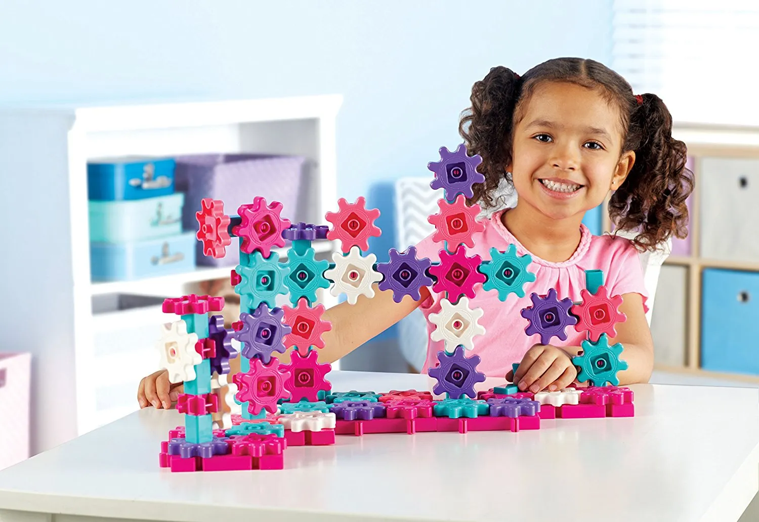 Learning Resources Puzzle Gears! Gears! Gears!® Deluxe Building Set - Pink - Image 5