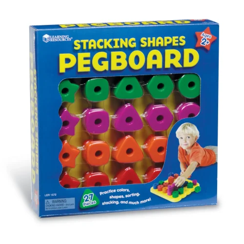 Alternative view of Learning Resources Puzzle Stacking Shapes Pegboard