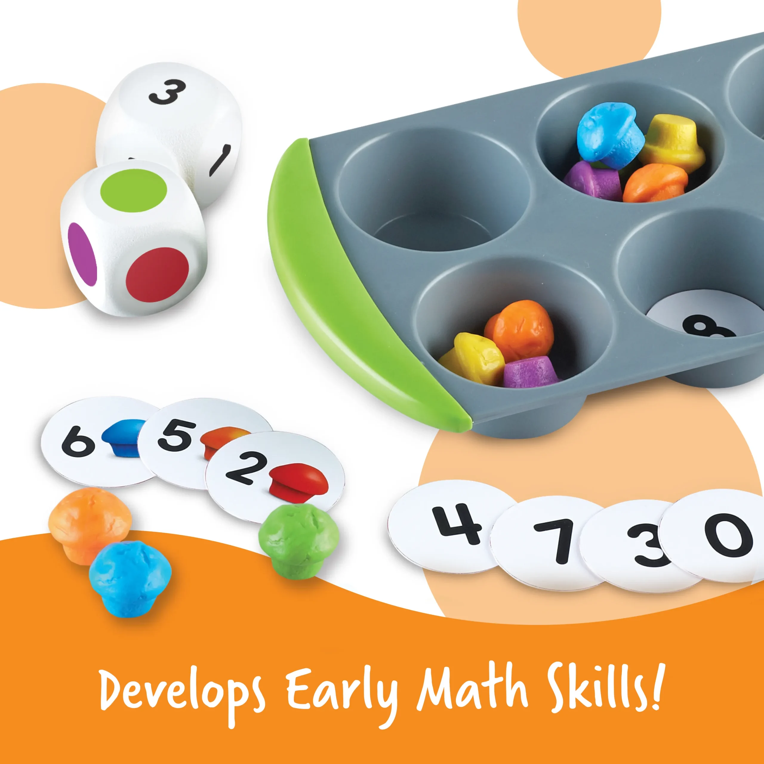 Learning Resources Puzzle Mini Muffin Match Up Math Activity Set - Image 3