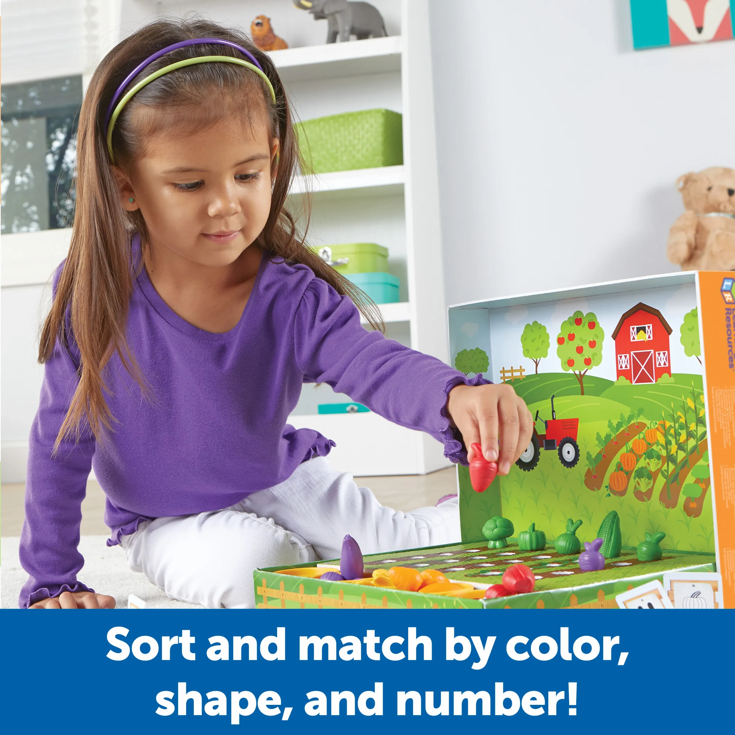 Learning Resources Puzzle Veggie Farm Sorting Set - Image 3