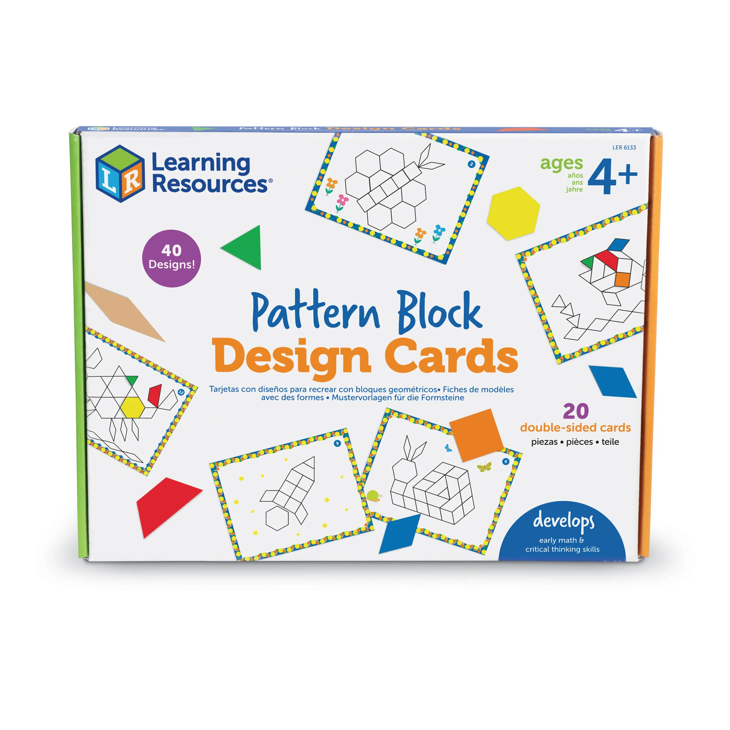 Learning Resources Puzzle Pattern Block Design Cards