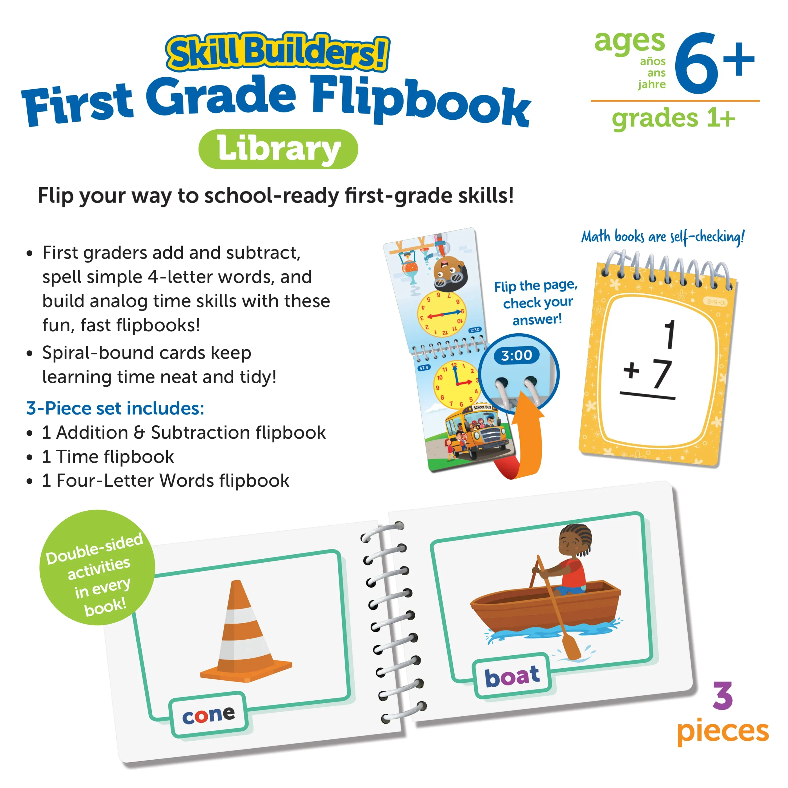 Learning Resources Puzzle Skill Builders! First Grade Flipbook - Image 2