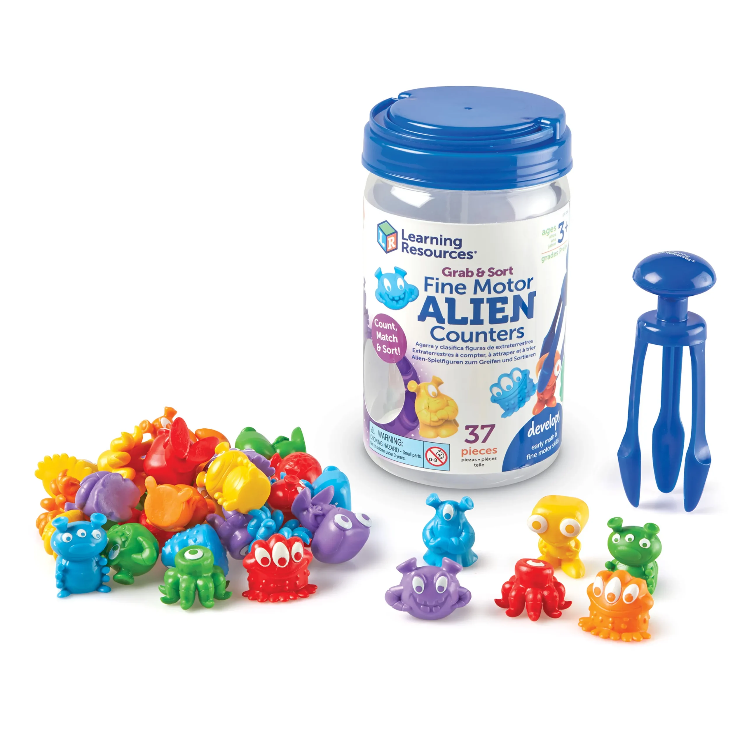 Learning Resources Puzzle Grab & Sort Fine Motor Alien Counters