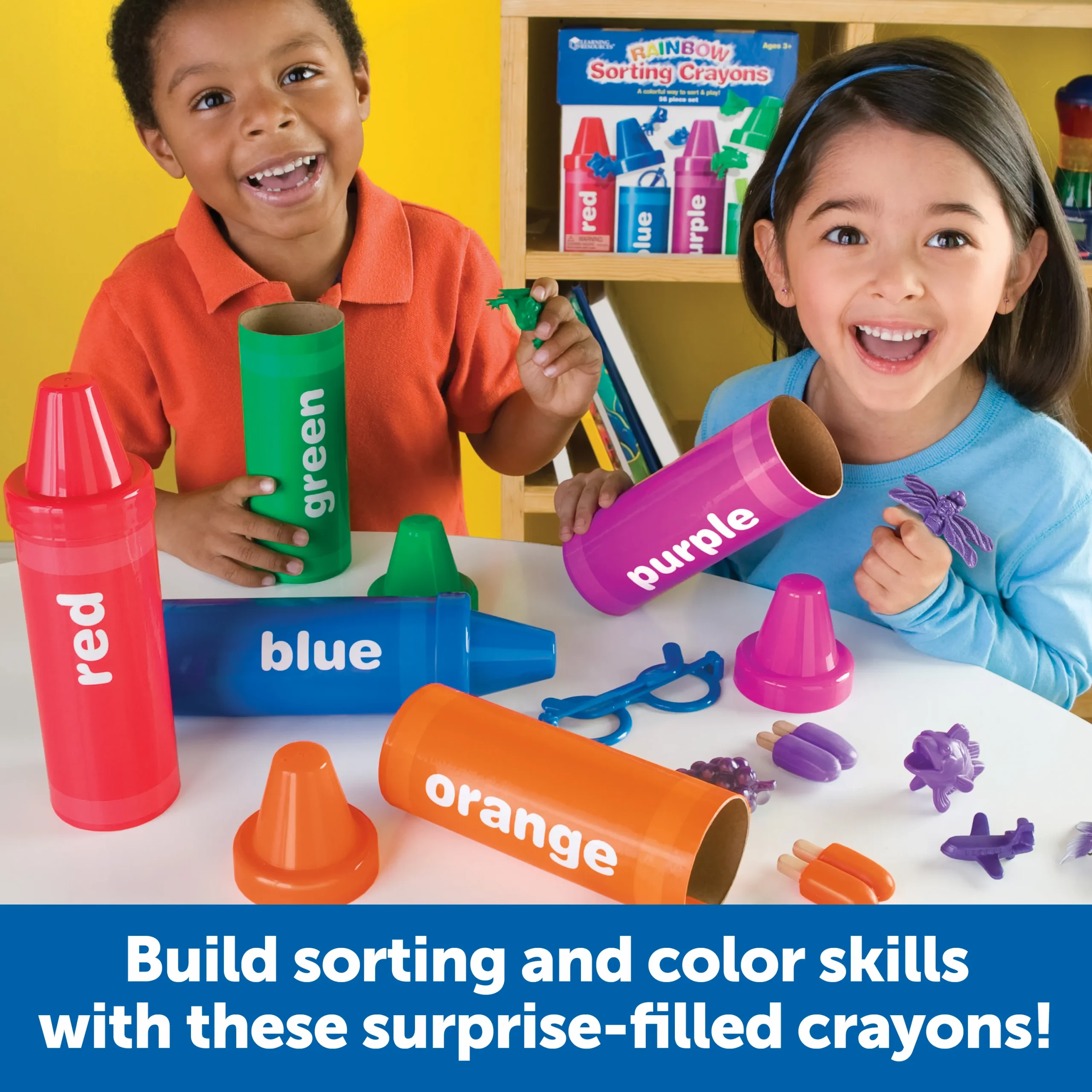 Learning Resources Puzzle Rainbow Sorting Crayons - Image 3